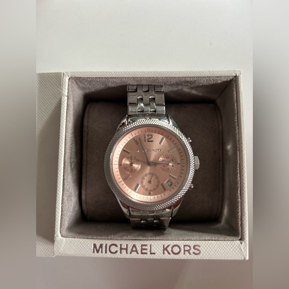 Michael Kors Watch - Silver with Pink Face